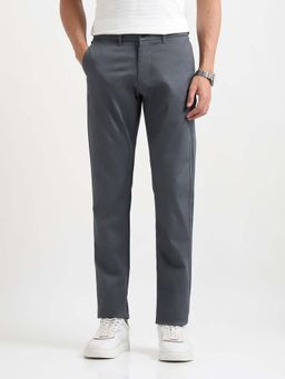 Arrow Sports - Men Grey Slim Fit Dobby Trouser