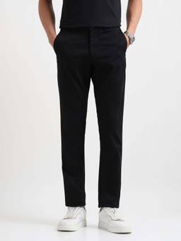 Arrow Sports - Men Black Slim Fit Auto Flex Plus Trouser