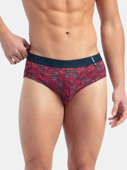 Jockey - US52 Men Super Combed Cotton Printed Brief with Ultrasoft Waistband-KarandaRed