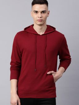 Huetrap - Men Solid Hoodie With Pocket