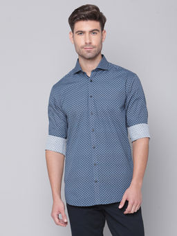 Bruun & Stengade - Blue Solid Cutaway Collar Shirt