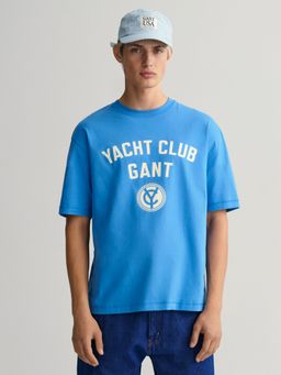 GANT - Men Blue Graphic Yacht T-Shirt Round Neck