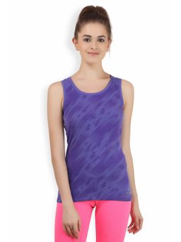 Alcis - Women Purple Printed Tank Pure Cotton Top