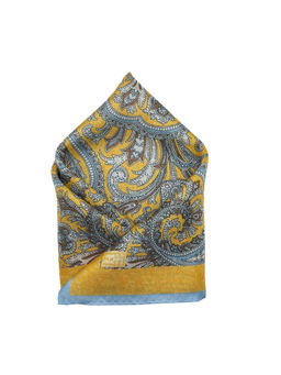 The Tie Hub - Men Yellow Paisley Pocket Square