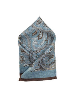 The Tie Hub - Men Blue Paisley Pocket Square