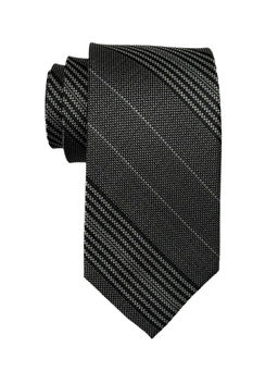 The Tie Hub - Men Grey Stripes Necktie