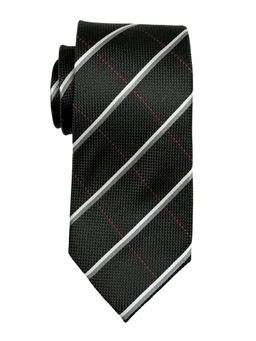 The Tie Hub - Men Black Stripes Necktie