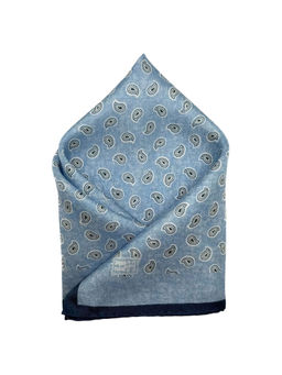 The Tie Hub - Men Blue Paisley Pocket Square