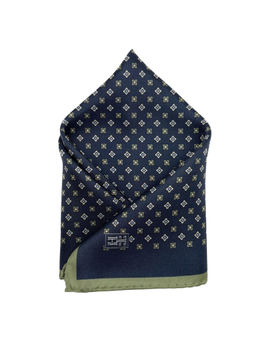 The Tie Hub - Men Navy Blue Printed Pocket Square