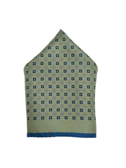 The Tie Hub - Men Green Printed Pocket Square