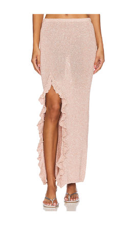 Asta Resort - Michaela Split Skirt - Blush Sequin