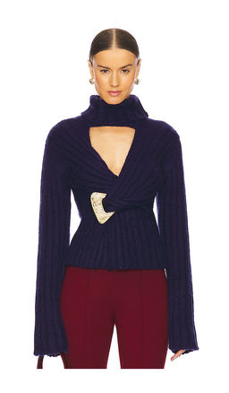 AREA - Twisted Turtleneck Sweater