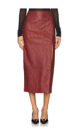 Bardot - Dante Faux Leather Midi Skirt