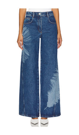 David Koma - Feather Print Wide Leg