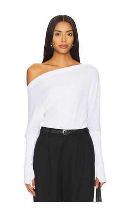 Enza Costa - Cashmere Cuffed Off Shoulder Top