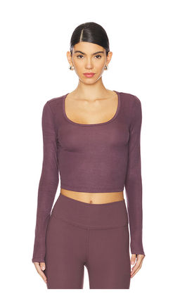 IVL Collective - Long Sleeve Cropped Scoop Neck Top