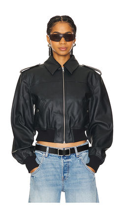 Lovers and Friends - Dylan Faux Leather Bomber Jacket