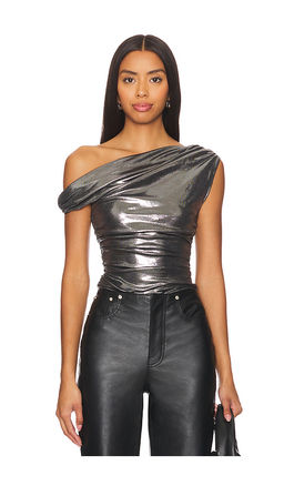 Misha - Paison Metallic Jersey Top