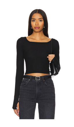 Michael Lauren - Pryderi Crop Square Neck Long Sleeve