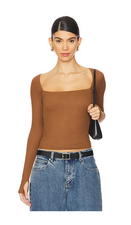 Michael Lauren - Kaleb Long Sleeve W/ Square Neckline Top