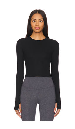 Splits59 - Louise Rib Long Sleeve Crop Top
