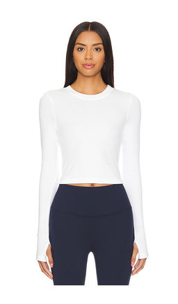 Splits59 - Louise Rib Long Sleeve Crop Top