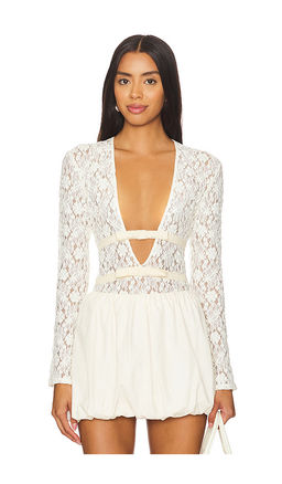 Yuhan Wang - Ribbon Tied Lace Top