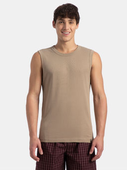 Jockey - 9930 Super Combed Cotton Rib Solid Round Neck Muscle Vest Taupe