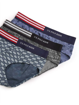 U.S. POLO ASSN. - Multi-Color Printed Elastic Regular Briefs (Pack of 3)