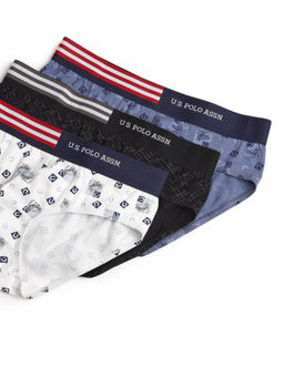 U.S. POLO ASSN. - Multi-Color Printed Elastic Regular Briefs (Pack of 3)
