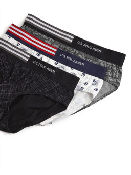 U.S. POLO ASSN. - Multi-Color Printed Elastic Regular Briefs (Pack of 3)
