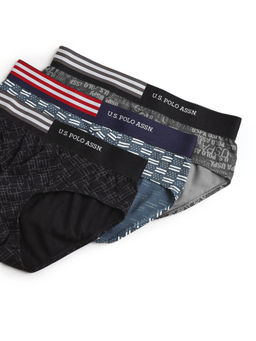 U.S. POLO ASSN. - Multi-Color Printed Elastic Regular Briefs (Pack of 3)