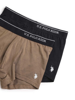 U.S. POLO ASSN. - Multi-Color Solid/Plain Elastic Regular Trunks (Pack of 2)