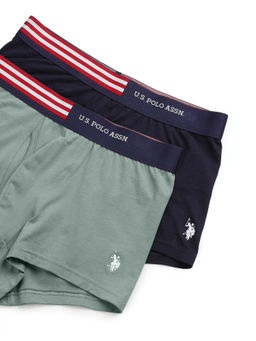 U.S. POLO ASSN. - Multi-Color Solid/Plain Elastic Regular Trunks (Pack of 2)