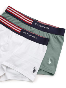 U.S. POLO ASSN. - Multi-Color Solid/Plain Elastic Regular Trunks (Pack of 2)