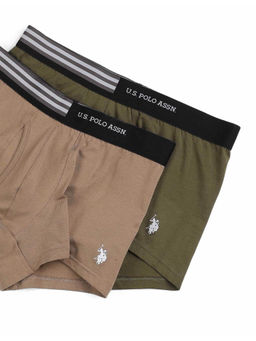 U.S. POLO ASSN. - Multi-Color Solid/Plain Elastic Regular Trunks (Pack of 2)