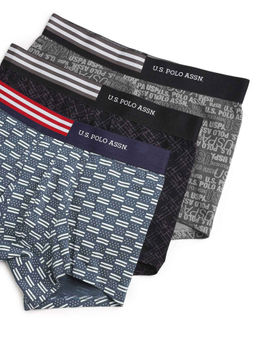 U.S. POLO ASSN. - Multi-Color Graphic Elastic Regular Trunks (Pack of 3)