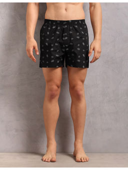 U.S. POLO ASSN. - Black Printed Elastic Regular Boxer