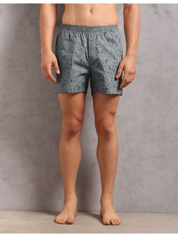 U.S. POLO ASSN. - Grey Printed Elastic Regular Boxer