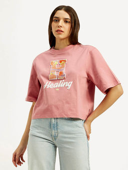 Levi's - Pink Women's Typographic Boxy T-shirt