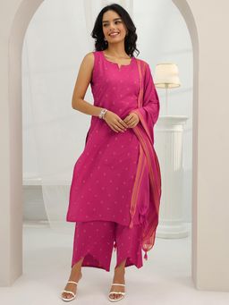Libas - Pink Printed Kurta with Palazzo and Dupatta