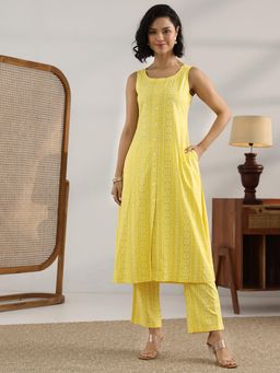 Libas - Yellow Printed Kurta and Pant