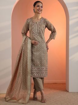 Libas - Green Embroidered Kurta with Pant and Dupatta