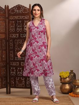 Globus - Pink Floral Kurta and Pant