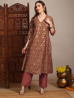 Globus - Rust Floral Kurta and Pant