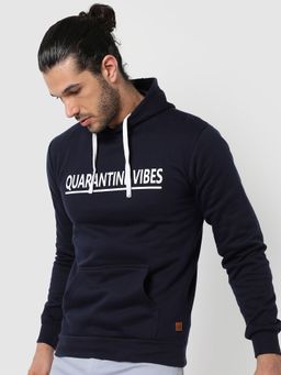 Campus Sutra - Men Printed Hooded Sweatshirt