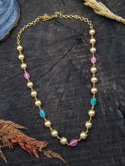 GRIIHAM - Swarovski Pearl In Microgold Plating Necklace