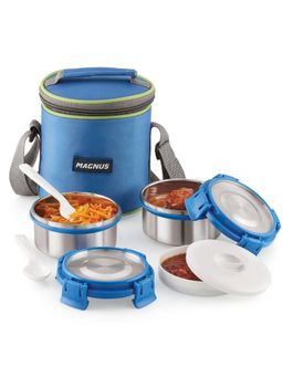 MAGNUS - Aura 2 Deluxe Blue Premium Stainless Steel Lunch Box Carry Case -600 ml