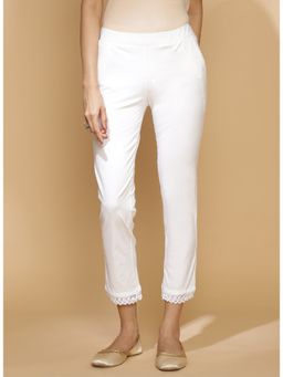 Lakshita - Off White Regular Plain Pant