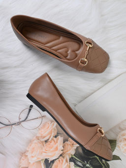 Ronnie Grey - Women Brown Woven Design Ballerinas